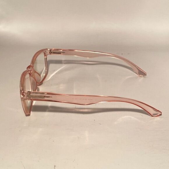1407 Helen 2.5 Reading Glasses Clear Pink Rectanle Bluelight Filter Frames NWT - Picture 4 of 9